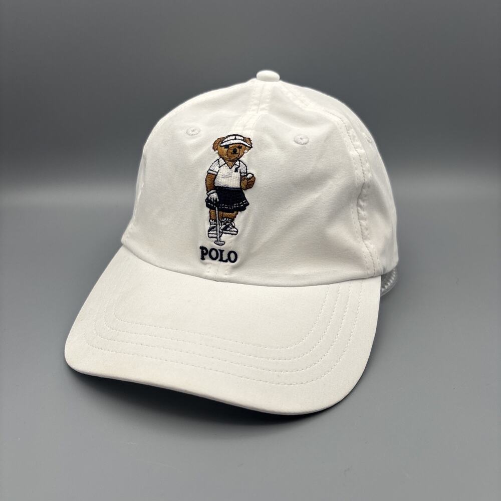 Polo Ralph Lauren Women's Polo Golf Bear Embroidered White Adjustable